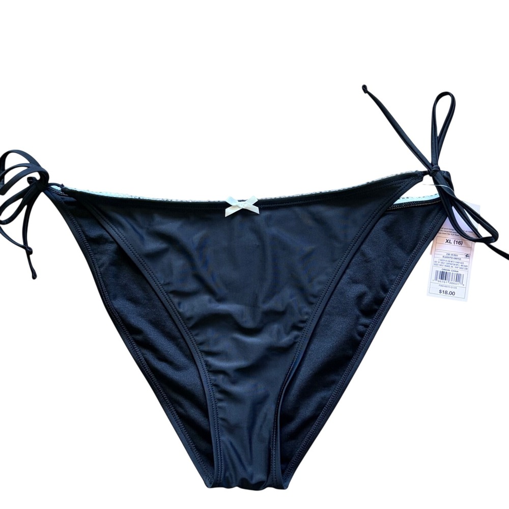 Wild Fable Black Low Rise High Leg Extra Cheeky Swim Bikini Bottoms 16 NWT NEW